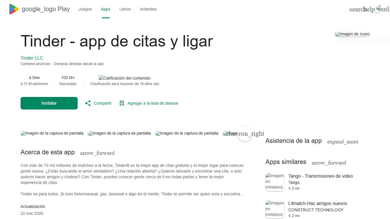 Tinder - app de citas y ligar - Apps en Google Play