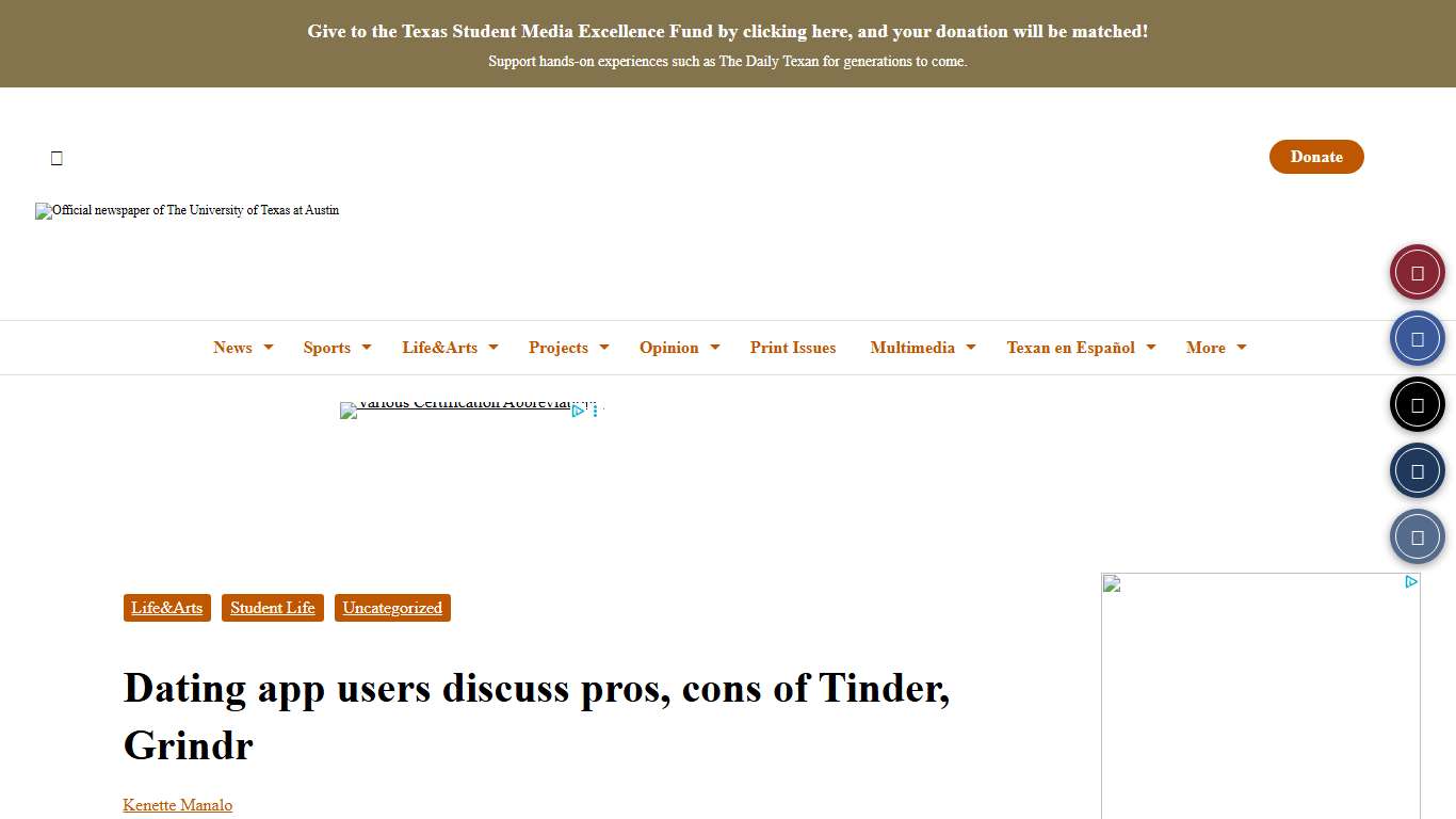 Dating app users discuss pros, cons of Tinder, Grindr – The Daily Texan