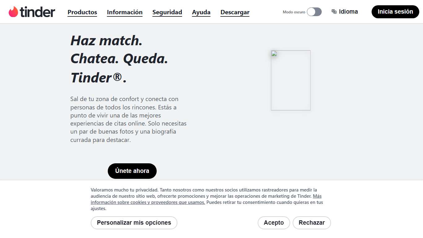 Haz match. Chatea. Queda. Tinder