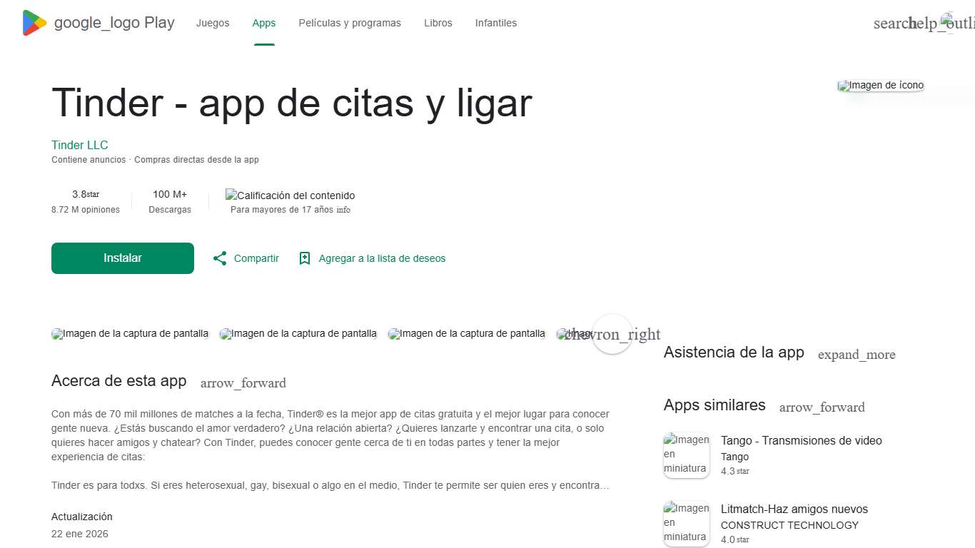 Tinder - app de citas y ligar - Apps en Google Play